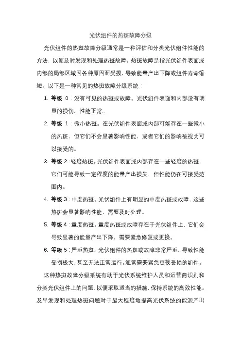 光伏组件的热斑故障分级