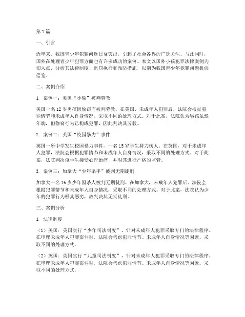 国外小孩犯罪法律案例(3篇)