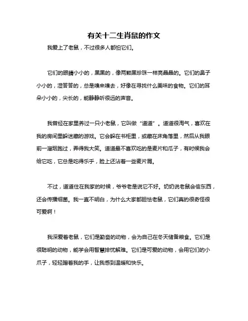 有关十二生肖鼠的作文