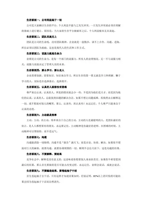 公司生存原则
