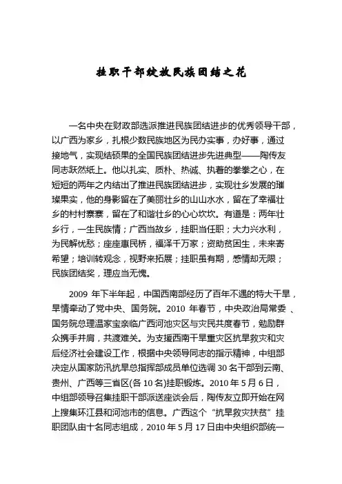 挂职干部绽放民族团结之花