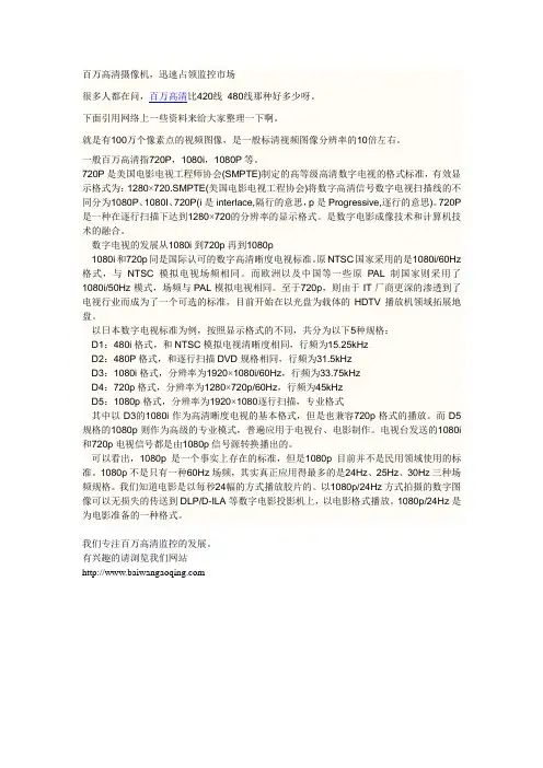 什么是百万高清