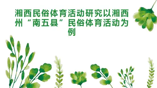 湘西民俗体育活动研究以湘西州“南五县”民俗体育活动为例