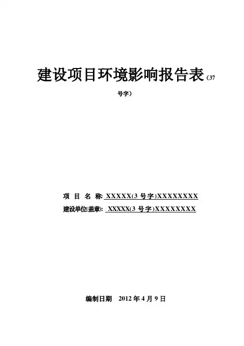 环评报告表格式