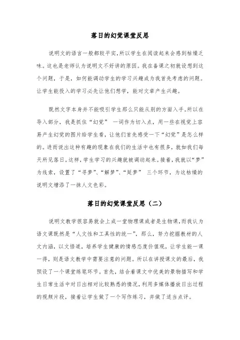 落日的幻觉课堂反思（四篇）