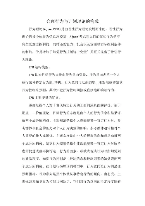 合理行为与计划理论的构成