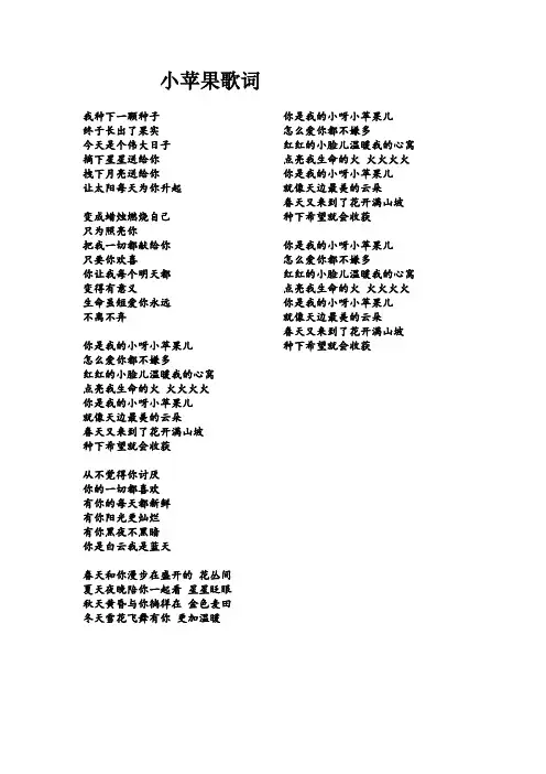 小苹果歌词一