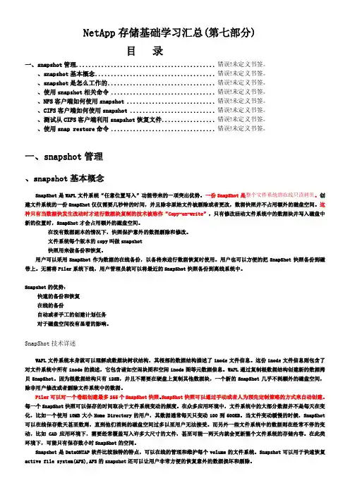 7netapp存储配置练习_snapshot
