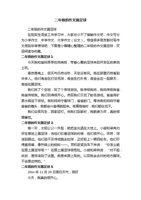 二年级的作文踢足球