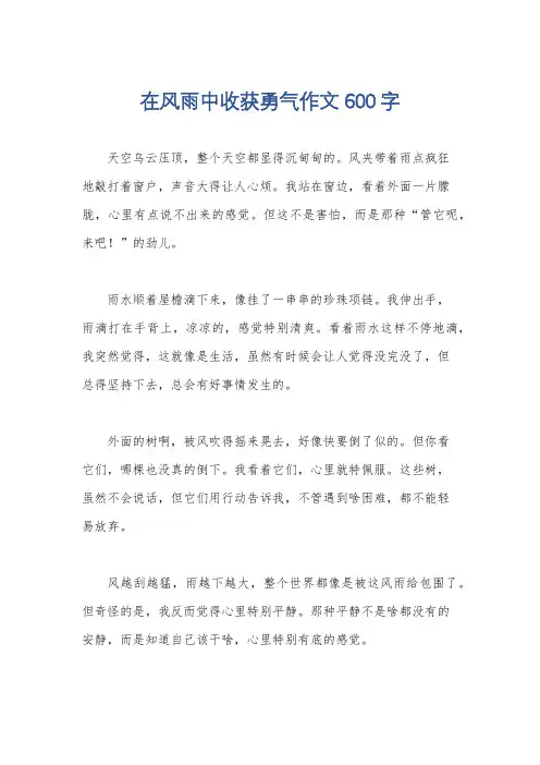 在风雨中收获勇气作文600字