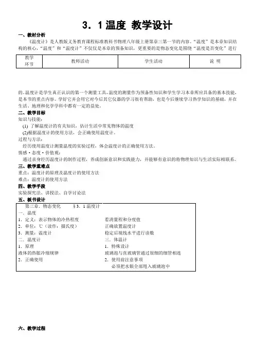初中物理人教版八年级上第三章物态变化第1节 温度 全国公开课一等奖