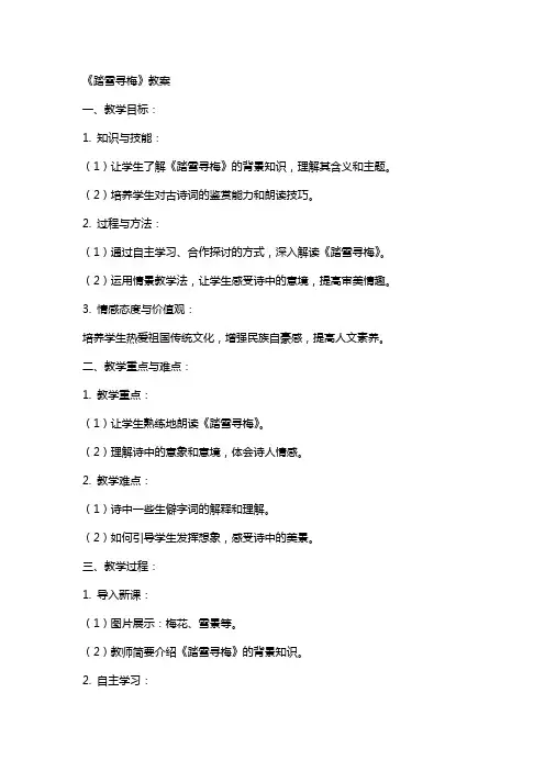 《踏雪寻梅》教案