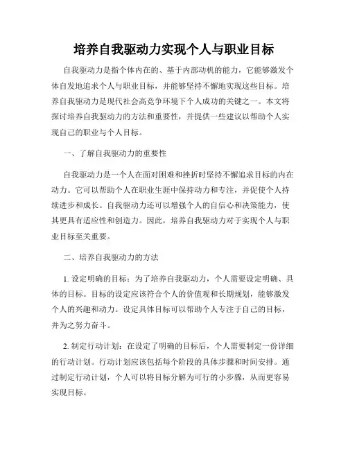 培养自我驱动力实现个人与职业目标