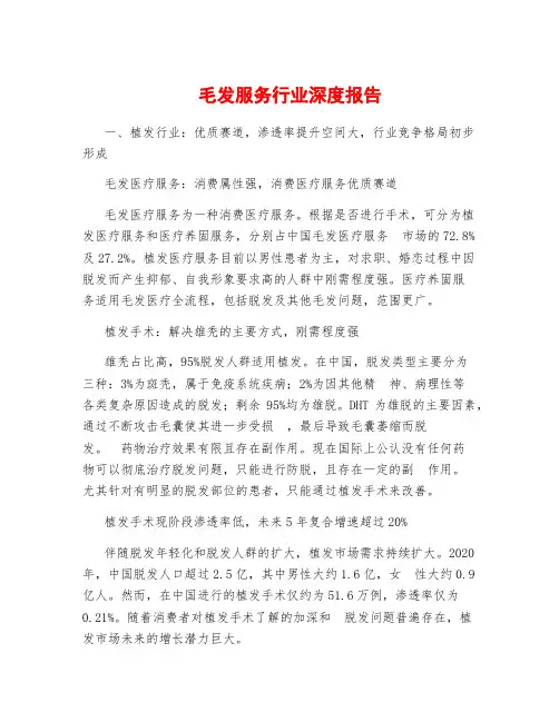 毛发服务行业深度报告