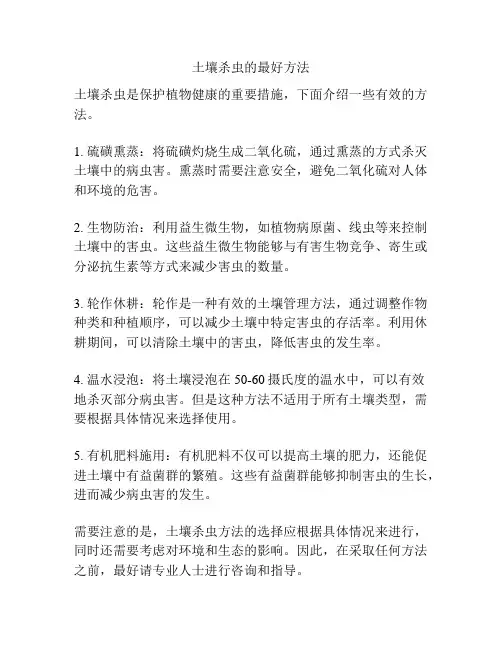 土壤杀虫的最好方法