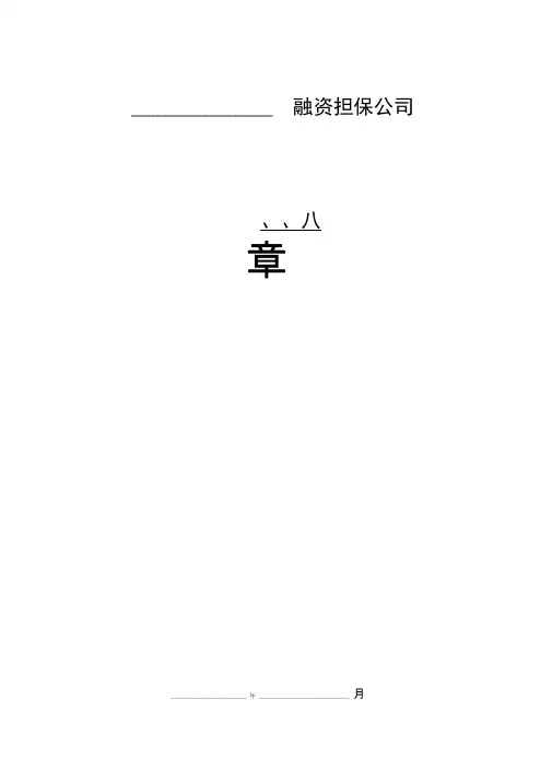 融资担保公司章程