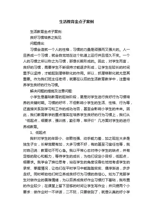 生活教育金点子案例
