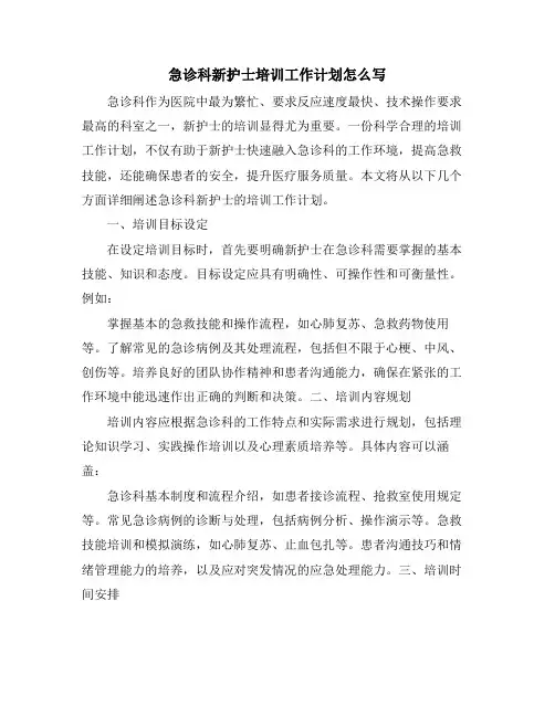 急诊科新护士培训工作计划怎么写