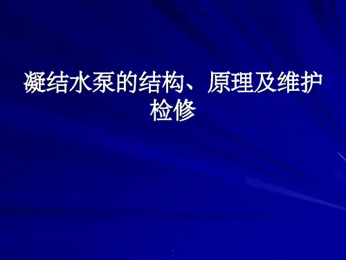 凝结水泵的结构、原理及维护检修ppt课件