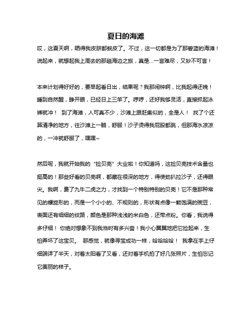 作文《夏日的海滩》