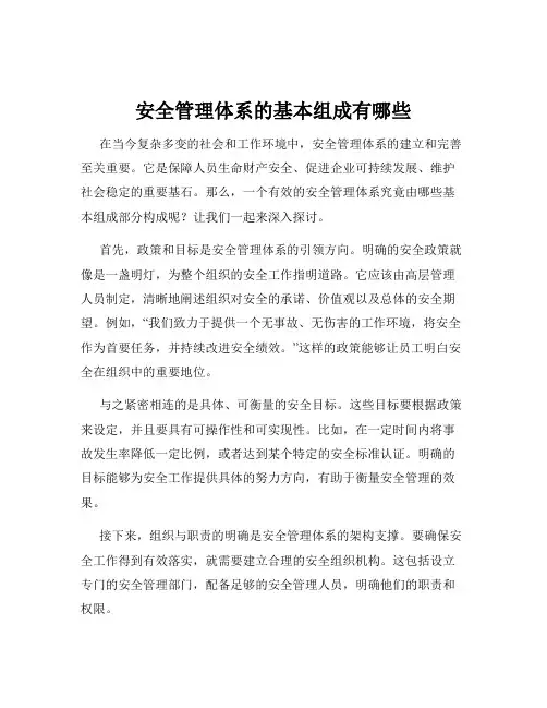 安全管理体系的基本组成有哪些
