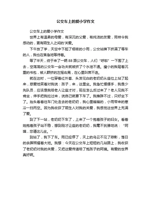 公交车上的爱小学作文