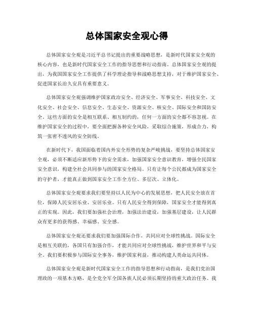 总体国家安全观心得