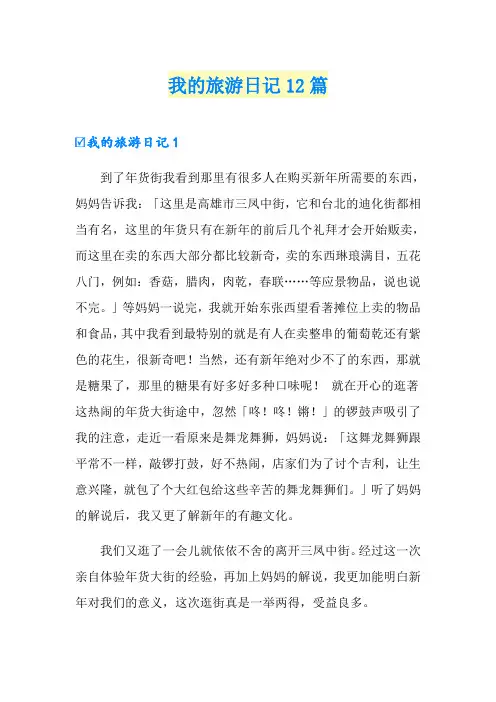 我的旅游日记12篇