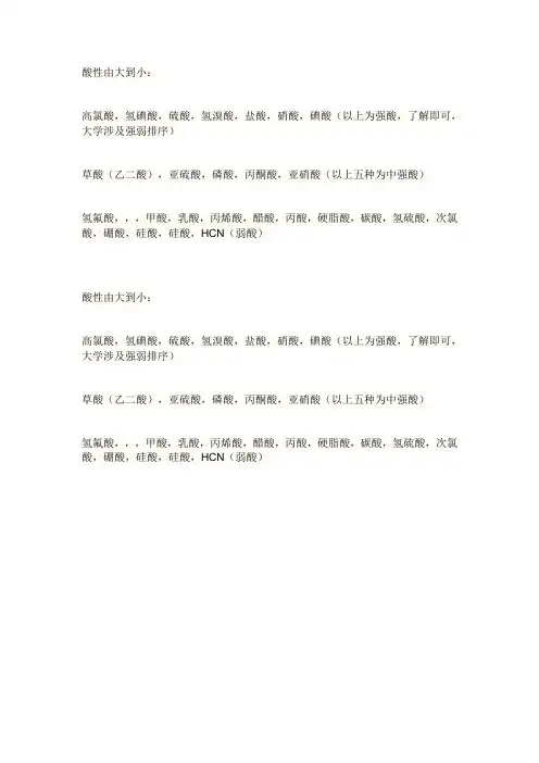 酸性比较