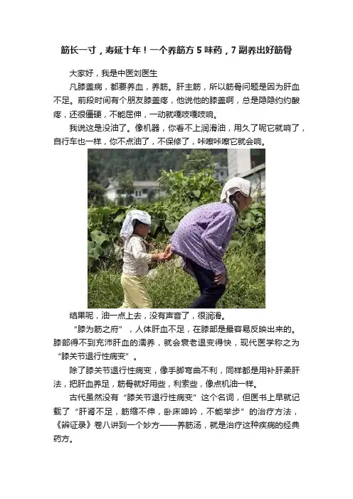 筋长一寸，寿延十年！一个养筋方5味药，7副养出好筋骨