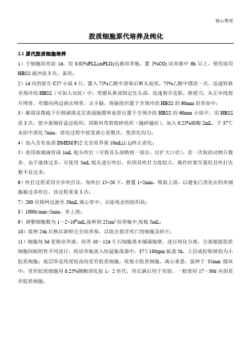 星形胶质细胞和小胶质细胞培养