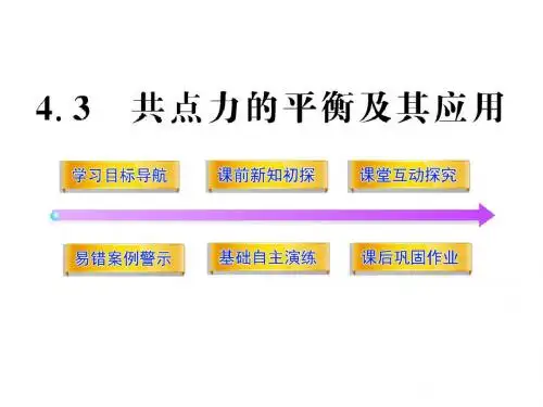 沪科版高中物理必修一4.3共点力的平衡及其应用