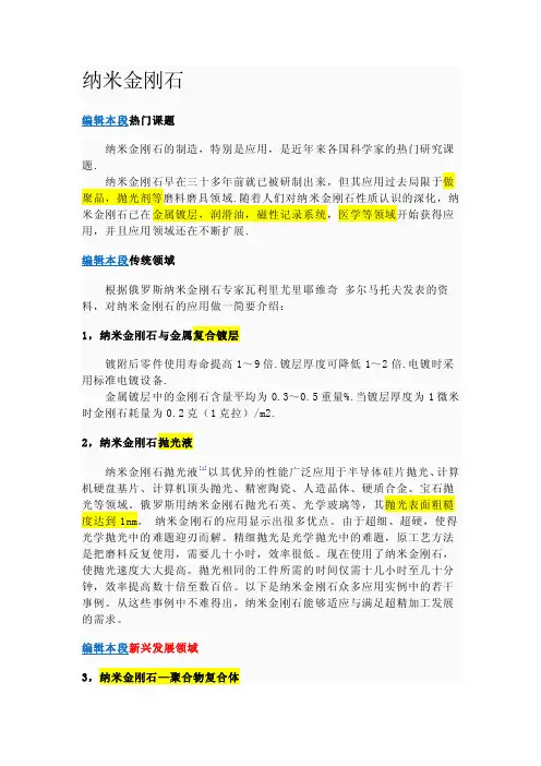 纳米金刚石——精选推荐