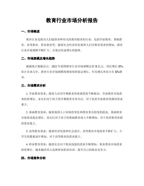 教育行业市场分析报告