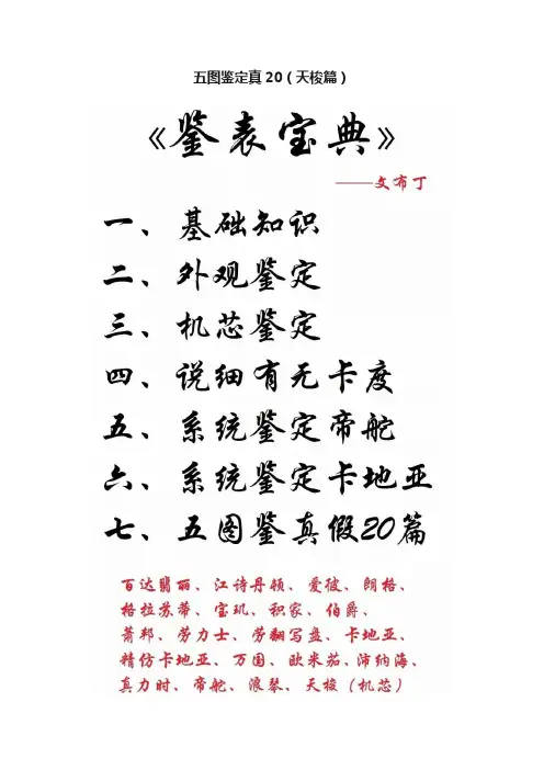 五图鉴定真20（天梭篇）