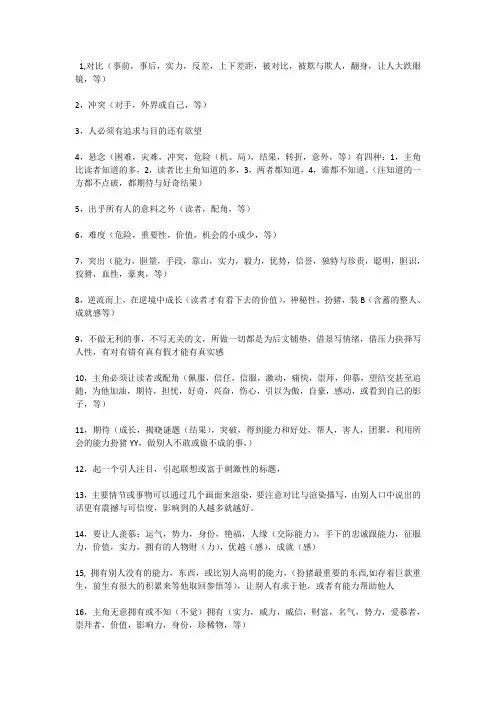 网文小说写作技巧
