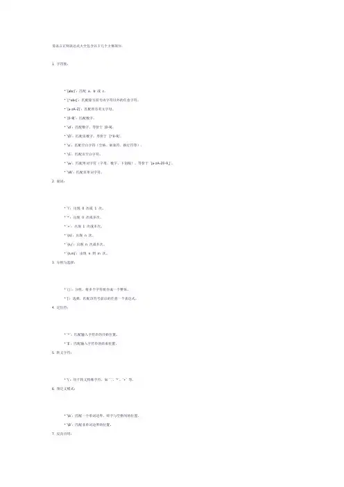 易语言正则表达式大全