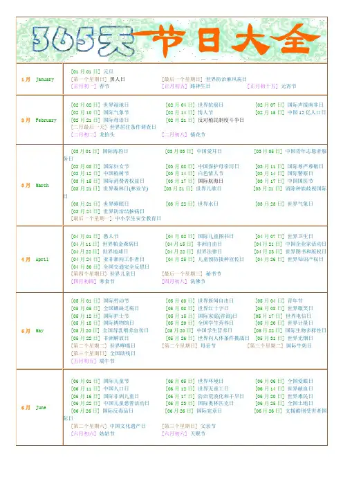 365节日大全