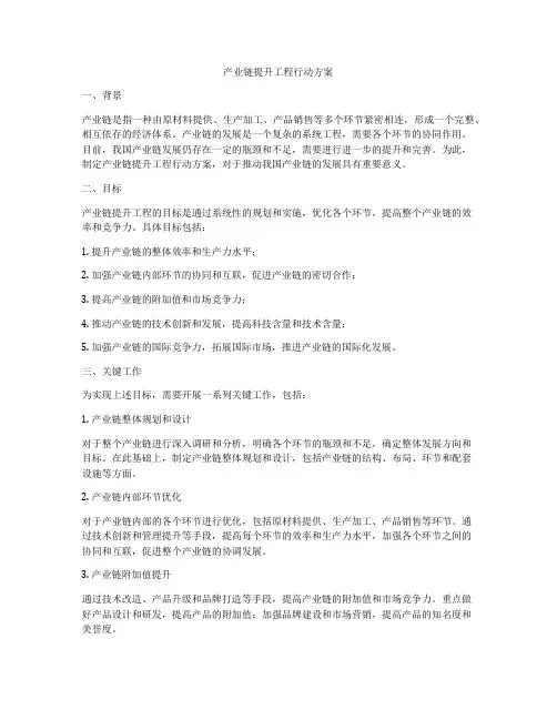 产业链提升工程行动方案