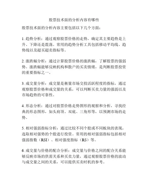 股票技术面的分析内容有哪些