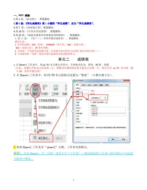 WPS表格易错难题解析