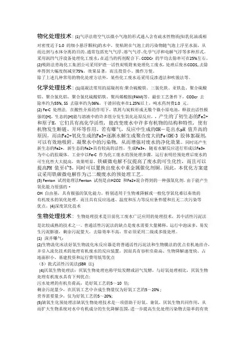 物化处理技术