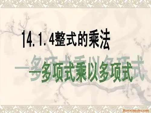 14.1.4(第3课)     多项式乘以多项式