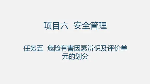 化工安全管理 危险有害因素辨识及评价单元的划分