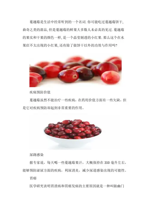 蔓越莓的功效与作用
