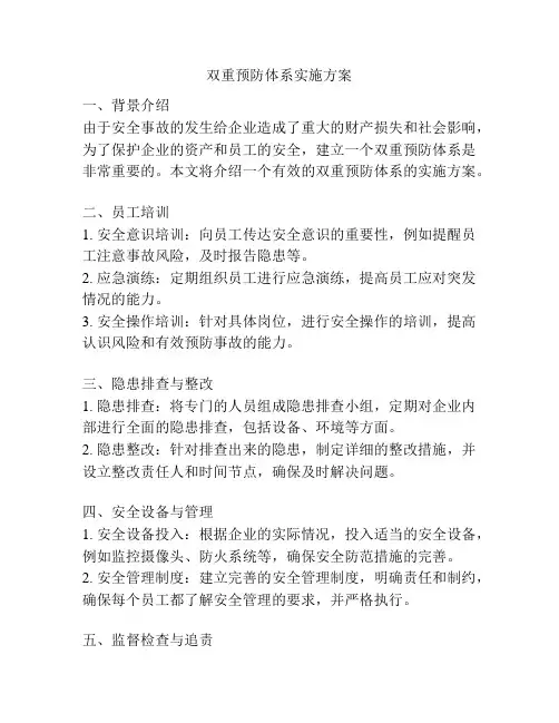 双重预防体系实施方案