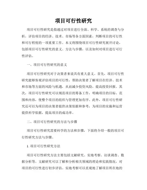 项目可行性研究