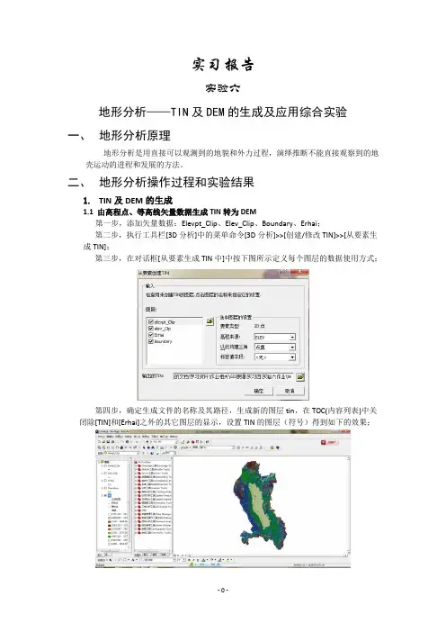 GIS原理实验六实验报告
