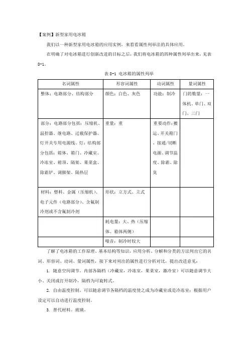 创造性思维与创新方法属性列举法案例