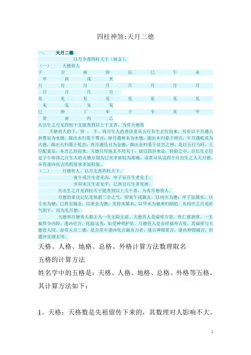 姓名取名天格地格人格吉凶对照表.docx